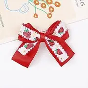 NingPower 20 Pcs Red Ribbon Bows with Strawberry Pattern, Cute Bowknot for Crafts, Sewing, Wedding, Birthday, Party, Clothing Accessories