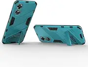 Compatible with Oppo A17 4G Bracket Shell,Compatible with Oppo A17 4G CPH2477 Kickstand (Hard PC+TPU) 2 in 1 Phone Case Cover Blue