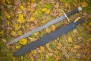 DAMASCUS BELT SWORD, Viking Sword, Handmade Belt Sword, Battle Ready Sword