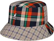 [Kangol] Fishing Hats Plaid Mashup Bucket, Orange, M