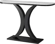 LYXWGRZD Console Table, Narrow Sofa Table, Entryway Table with Metal Base, Accent Table, Behind Couch Table for Entrance, Hallway, Living Room(Black,140cm/55.1in)