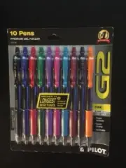 PILOT G2 Premium Rolling Ball Gel Pens - Fine Point - Assorted Colors - 10pk
