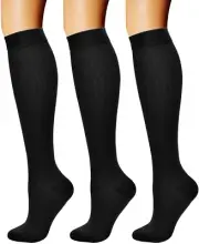 Compression Socks (3 Pairs) 15-20 Mmhg Is BEST Athletic & for Men & Women, Runni