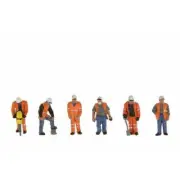 Track workers (6) OO scale painted figures Bachmann 36-049