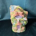 Easter Jubilee Village Ceramic Bunny Clock Bakery Votive Candle Holder Kmart NOS