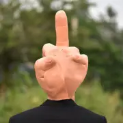 Funny Bizarre Despise Middle Finger Full Head Latex Mask Halloween Costume Props