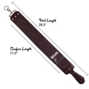 Royal Shave Latigo Red Leather Straight Razor Strop w/ Handle USA