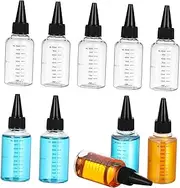 50ml Squeezable Tip Dropper Bottles with Scale Compact Travel Bottles for Oils Cleaning Products Random Color