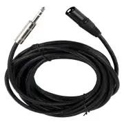 25ft XLR 3-Pin Male Speaker Cable to 6.35mm 1/4" Stereo Shielded Audio DJ Cable