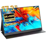 2K Portable Monitor UPERFECT 17.3'' HDR Portable Monitor USB C Screen PC Monitor