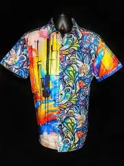 Robert Graham Emilio Short Sleeve Shirt Size Medium