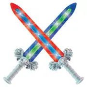 23" Knight Geosword Soft & Safe Dueling Toy Swords - 2 Pack with Motion Activ...