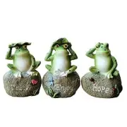 Frog Garden Statues 3 Pack Little Cute Fun Delightful Frog Statues Decorate