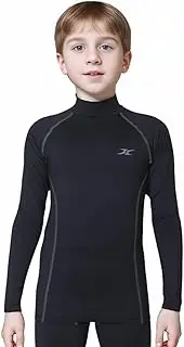 [Henri maurice] Thermal Underwear Kids Mock Turtleneck Shirts Compression Tops Base Layer NLK