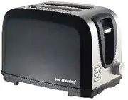 2 Slice Stainless Steel Black Toaster (Black)