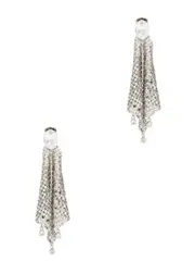 Rabanne Pixel Chainmail Clip-on Drop Earrings - Silver ONE SIZE