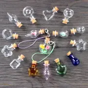 5PCS 12 Styles Clear Glass Mini Wishing Drift Bottle Vial Corks Storage 140AU