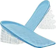 Dr.Foot Adjustable 5-Layer Height Increase Insoles, Silicone Heel Cushion Inserts for Men and Women, Gel Heel Lift Inserts for Leg Length Discrepancy, Blue, 1 Count (Pack of 1)