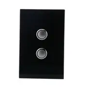 Clipsal Saturn Series Two Grid Plate And Cover Espresso Black 4062Vh - 4062VH-EB
