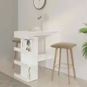 NNEVL Bar Table with Storage Rack White 100x50x101.5 cm Chipboard