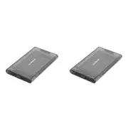 2x Mbeat A1 Tool Free See-Through USB 3.0 2.5" SATA HDD Portable Enclosure Black