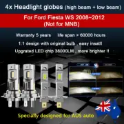 4x 32000lm Headlight Globes For Ford Fiesta WS 2008-2012 high low Beam 12v kit (for: Ford)