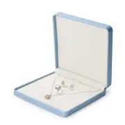Luxury Leather Jewelry Set Box Big Necklace Storage Big Necklace Box Sky Blue