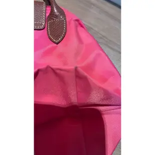 LONGCHAMP 糖果粉 短把小號尼龍摺疊水餃包 正品