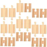 Train Track Set Accessories 18pcs Wooden Train Tracks Interlocking Blocks for 3 Year Olds