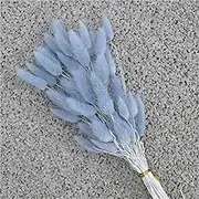 120pcs 15.7" Dried Bunny Tails Flowers Black Pampas Grass Natural Dried Floral Arrangement Dry Flowers for Boho Decor Home Wedding Fall Thanksgiving DIY Craft(Blue)