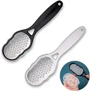 Selxran 2 PCS Pedicure Knife Reusable Foot File Stainless Steel Foot Rasp Hard Skin Remover Foot Sharpeners Foot Pedicure Tool Feet Care Callous Removers for Dry Wet Foot Heel Callus, Cracked Skin