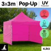 PINK 3x3 WALLAROO POP UP OUTDOOR GAZEBO FOLDING TENT PARTY MARQUEE SHADE CANOPY