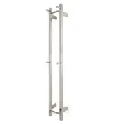 AGUZZO EZY FIT Heated Towel Rail - Double Vertical Square Tube - (200mm x H1400mm) - Brushed Nickel