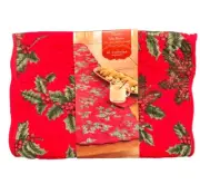 NWT ST. NICHOLAS SQUARE CHRISTMAS TRADITIONS TABLE RUNNER 13" x 54" RED HOLLY