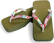 Hajime(一歩) [One Step] [Hajime] Geta Clogs, Soft and Water Resistant, Made of Sponge 11.2 inches (28.5 cm), GR/Large Flower 3, Large Flower 3 (Flower 3/28.5), flower 3, 28.5 cm