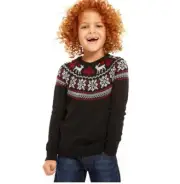 Charter Club Boys 4T Deep Black Fair Isle Family Sweater NWT CC65