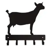 Nigerian Dwarf Goat Key Rack with 5 hooks- Rustic Farmhouse Decor - Made in the
