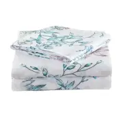 JSD Floral Print Sheet Set King, 4 Piece Soft Botanical Pattern Microfiber