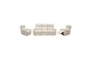 Divano Berkeley Leather Electric Recliner Sofa Suite 3 + 1 + 1 Silver