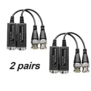 4Pcs (2 Pairs) AHD/CVI/TVI Twisted BNC CCTV Video Balun Passive Transceivers UTP