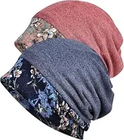 [Generic] Womens Hat Cap Stretch Slouchy Turban Headwear Lace Splicing Fashion Hat