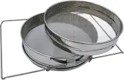 Honey Stainless Steel Strainer Double Sieve, Bee Keeping Equipment Filter with E
