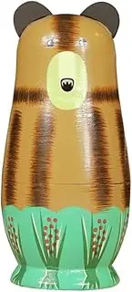 Matryoshka Russian Nesting Dolls 5 Piece Matryoshka Forest Animal Dog Bear Deer Cute Nesting Dolls Environmental Protection Puzzle Toy Cute and Fun Gift (Color : A)
