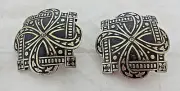 Pair Jeremiah Watt White Bronze Conchos 4 Corner 1 7/8" Bridle Loop Back Horse