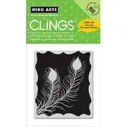 HERO ARTS CLINGS RUBBER Stamp LITTLE FEATHERS CG202 PEACOCK FEATHERS BEAUTIFUL!