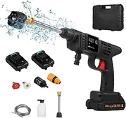 Cordl Pressure Washer, 150PSI Portable Pressure Cleaner Handheld with 6-in-1 Sprayer Battery and Charger 24V 1500mAh Rechargeable Battery Tool Box Electric Pressure Washer for Washing Cars,