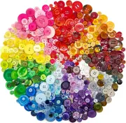 500-700 PCS Assorted Mixed Color Resin Buttons 2 and 4 Holes round Craft for Sew