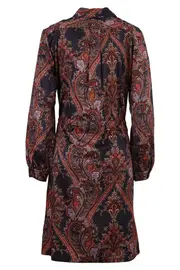Paisley Print Shirtdress--HAM-91334F1