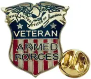 Pack of 6 The United States Of America Veteran Armed Forces Hat Cap lapel Pin