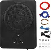 8" 600W Audio Slim Under-Seat Powered Subwoofer, Car/Truck Sub Bass Speaker Kit,